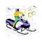 Snowmobile rental isolated cartoon vector illustrations.