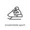 Snowmobile sport icon. Trendy modern flat linear vector Snowmobile sport icon on white background from thin line sport collection