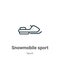 Snowmobile sport outline vector icon. Thin line black snowmobile sport icon, flat vector simple element illustration from editable
