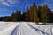 Snowmobile Trail along Greys River, Wyoming