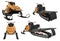Snowmobile. Types of equipment from different sides