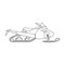Snowmobile vector outline icon. Vector illustration motorcycle on white background. Isolated outline illustration icon