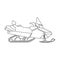 Snowmobile vector outline icon. Vector illustration motorcycle on white background. Isolated outline illustration icon