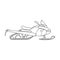 Snowmobile vector outline icon. Vector illustration motorcycle on white background. Isolated outline illustration icon