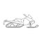 Snowmobile vector outline icon. Vector illustration motorcycle on white background. Isolated outline illustration icon