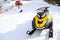 Snowmobiles Ski-Doo Rotax 600 Ho E-tec on snowfield.