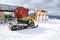 Snowmobiles Ski-Doo Rotax 600 Ho E-tec on snowfield.