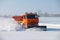 Snowplow is cleaning a road