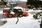 Snowplow fighting snow