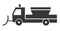 Snowplow and gritting vehicle icon on white background