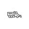 Snowplow truck line icon