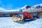 Snowplow Truck Remove the Snow in high mountain in Jungfraujoch at Switzerland