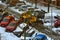 Snowplows removing snow from the streets of madrid after historic snowfall