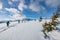 Snowshoe Hiking  in the Rockies  on a clear winters  day