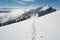 Snowshoe tour on the Hochgrat in the Allgau