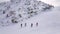 Snowshoers on Feuerkogel mountain resort, Ebensee, Austria