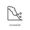 Snowslide icon. Trendy modern flat linear vector Snowslide icon