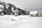 Snowstorm in Krushevo village, Shar mountain, Kosovo - stock photo