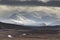 Snowstorm over the Cairngorm Mountains from Dava Moor in Scotland.