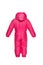 Snowsuit, Children`s winter clothes for walking with hood pink color, back view