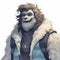 Snowsuit-clad Overwatch Wolf: A Sketch Of A Smiling Teenage Yeti