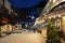 Snowy alleys of Chamonix Mint Blanc at dusk, France.