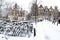 Snowy Amsterdam in Netherlands