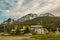 Snowy andes mountains landscape, ushuaia, argentina