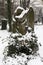 Snowy Angel from the mystery old Prague Cemetery, Czech Republic