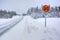 Snowy arctic winter road.