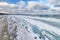 Snowy Baltic Sea beach