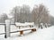 Snowy bench, Lithuania