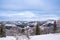 Snowy Beskydy mountains in winter from Slovak side view direction Lysa hora, Slovakia Velka Raca