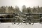 Snowy bike in Amsterdam the Netherlands