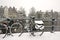 Snowy bike in Amsterdam the Netherlands