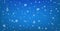 Snowy blue background with falling snowflakes. Christmas winter snowfall with white snow flakes