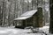 Snowy cabin