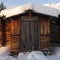 Snowy cabin in Lapland, Finland