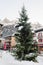 Snowy Chamonix de Mont Blanc on a Christmas Day