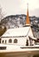 Snowy church in Switzerland