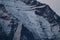 Snowy cliff in the Paine Mountain Range.