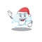 Snowy cloud Santa cartoon character with cute ok finger