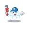 Snowy cloud Smart Plumber cartoon character design with tool