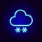 Snowy Cloud Snowflake Neon Sign