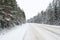 Snowy country road