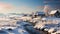 Snowy Countryside Backgrounds: Unreal Engine Rendered Scenic Images