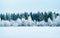 Snowy countryside and forest in winter Rovaniemi reflex