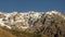 Snowy and craggy mountain top in the High Atlas Mountains  of Morocco.