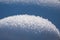 Snowy crystals macro, morning with hoarfrost, winter background