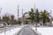 Snowy day in Sultanahmet Square. ISTANBUL, TURKEY.